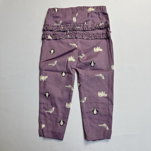 Carter's 3-Piece Long Sleeve Bodysuit Pant Set Girl Size 12 Month Purple Penguin - Picture 4 of 8